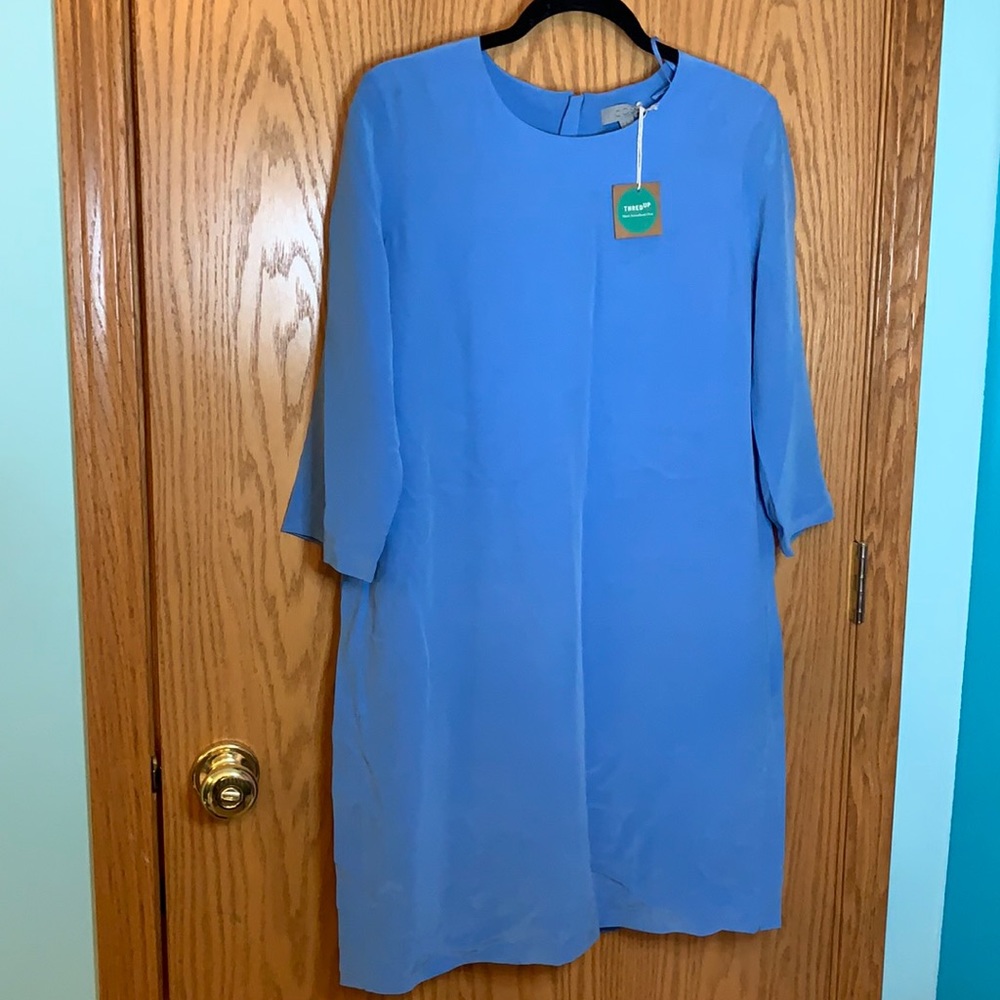 Blue quarter sleeve dress